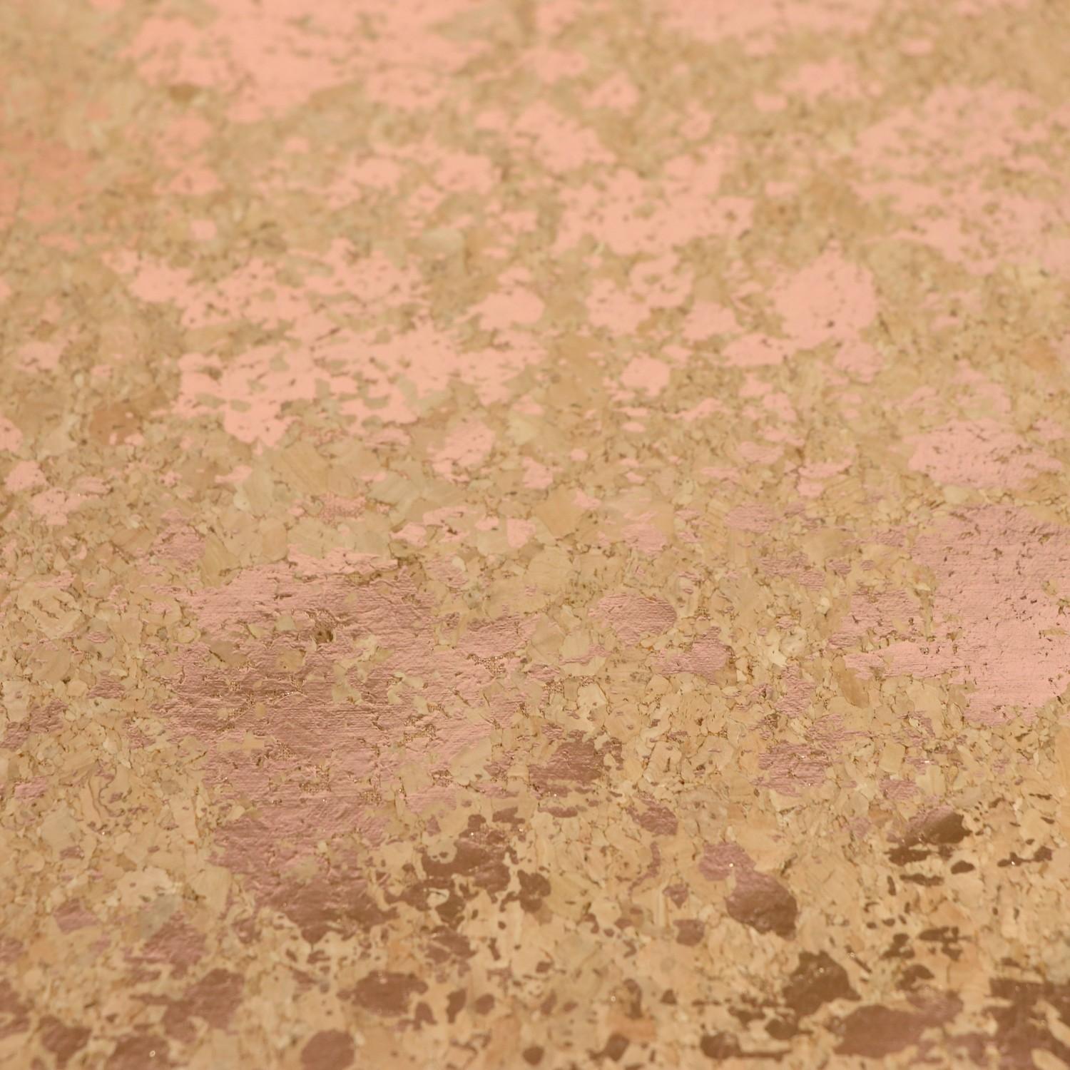 Cork Fabric Rose Gold Splatter 1/2 yard