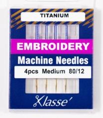Klasse Titanium Embroidery 80/12 4-Pack Needles