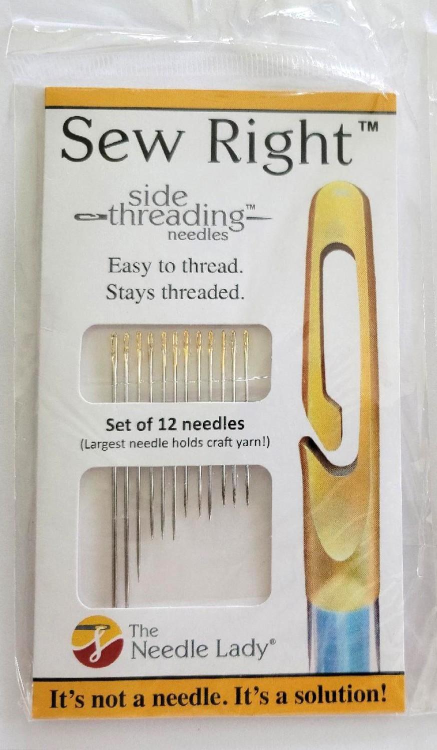 Sew Right Set of 12 side Threading Needles