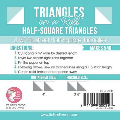 Triangles on a Roll 3 1/2in Half Square