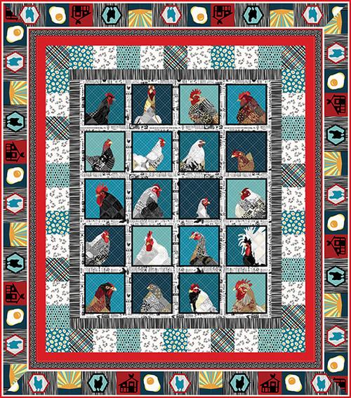 Zooming Chickens Quilt Kit