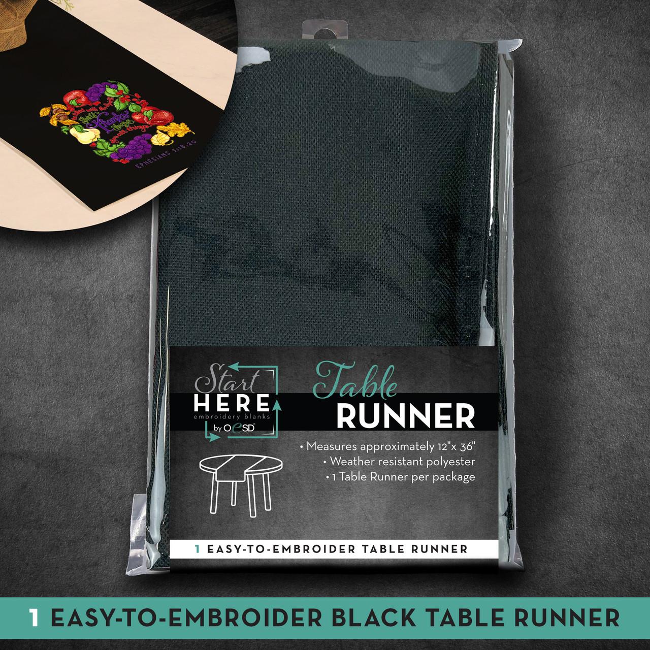 Table Runner 12"x36" Black