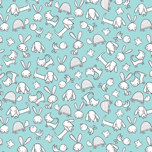 So Loved Animal Toss Turquoise
