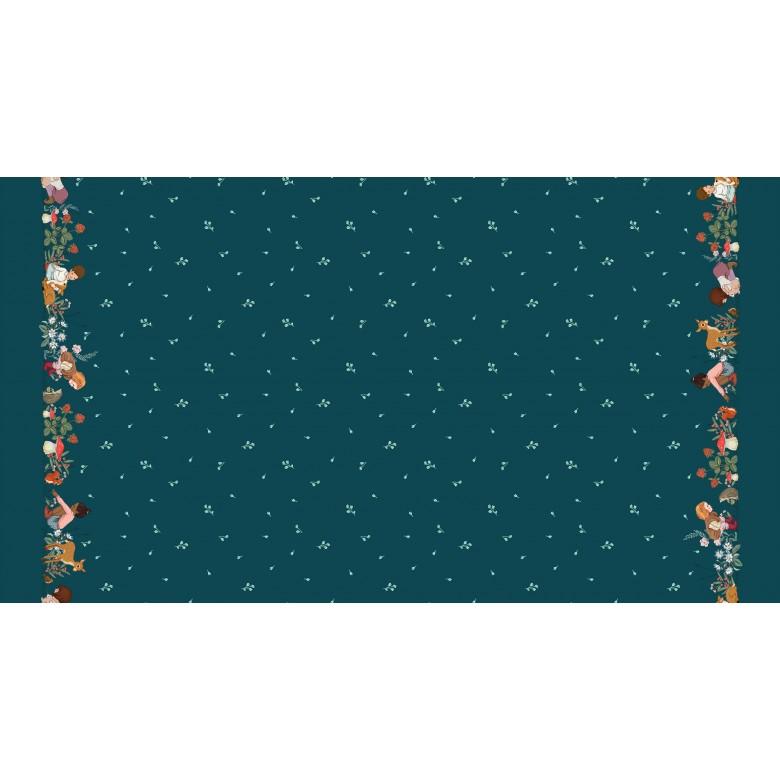 Midnight Forest Border Teal