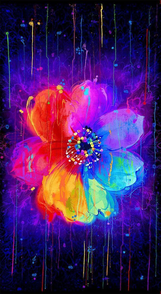 Untamed Beauty Bright Paint Drip Flower