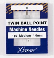 Klasse Twin Ballpoint 4.0mm/80 Single Needle