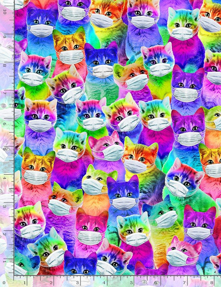 Mask Up Cartoon Cats with Masks