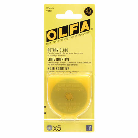Olfa 45mm Replacement Rotary Blade 5/pk