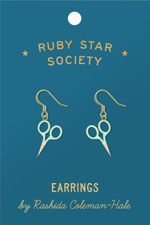 Ruby Star Earrings Scissors