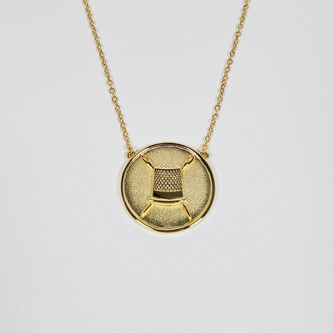 Thimble Coin Pendant - Gold