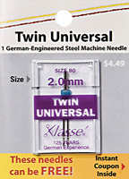 Twin Universal Needle 2.0mm Size 80