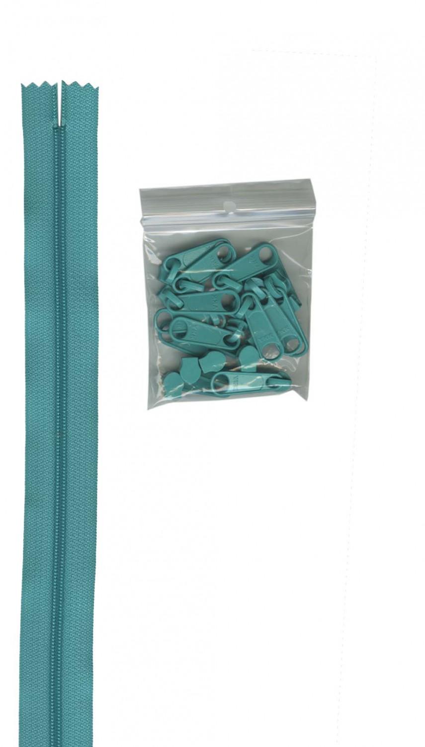 Zipper By The Yard in Turquoise