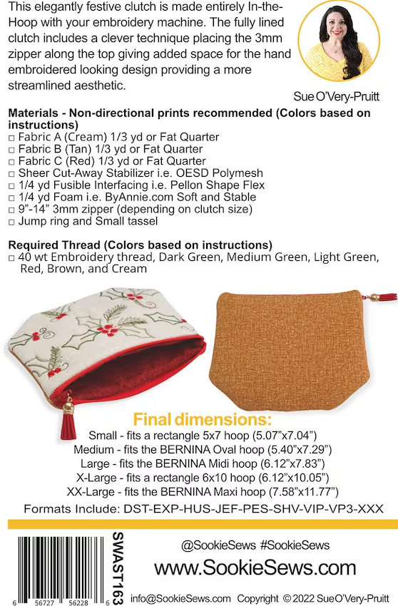 Holly-Day Clutch ITH Pattern