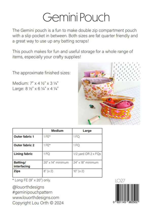 Gemini Pouch Pattern