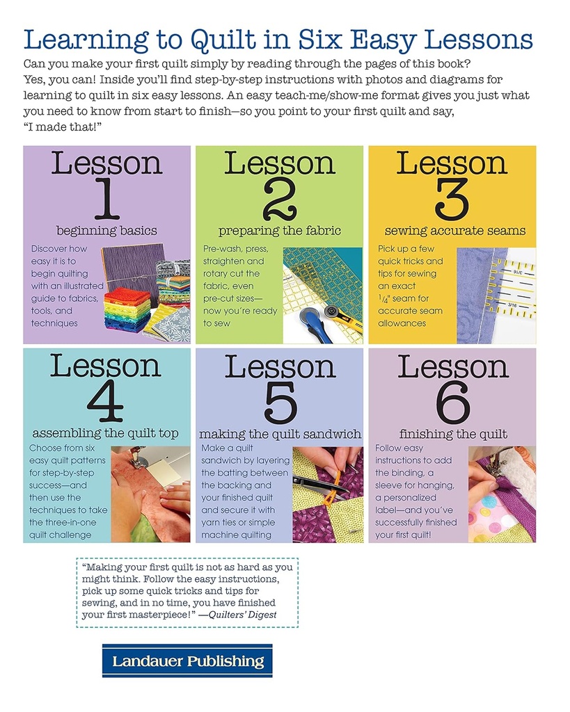 First Time Quiltmaking 2nd Ed.