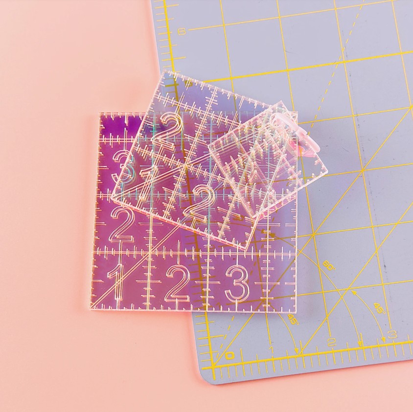 Iridescent Mini Square Ruler Set