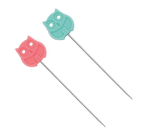 Iron-On Plastic Head Pins 2in Owl 24ct