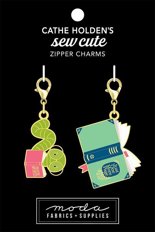 Book Worm Zipper Pulls 2ct