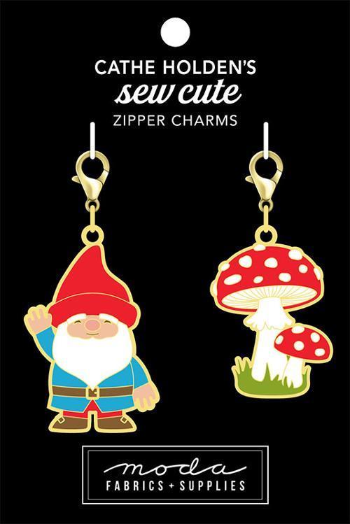 Gnome Mushroom Zipper Pulls 2ct