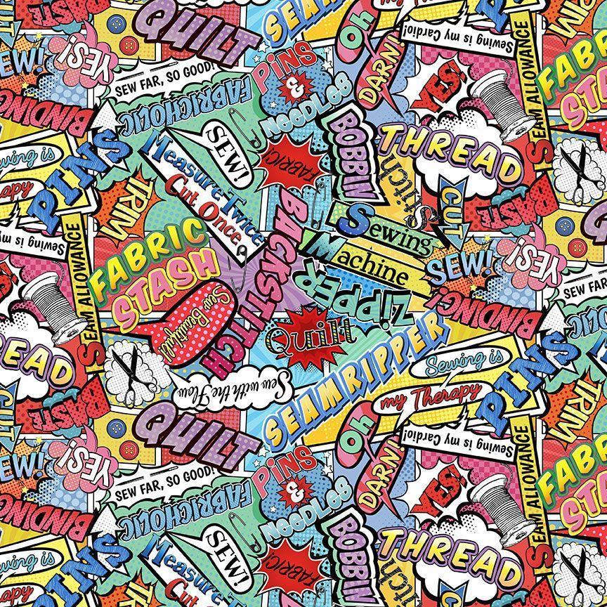 Sewing & Quilting Words Comics