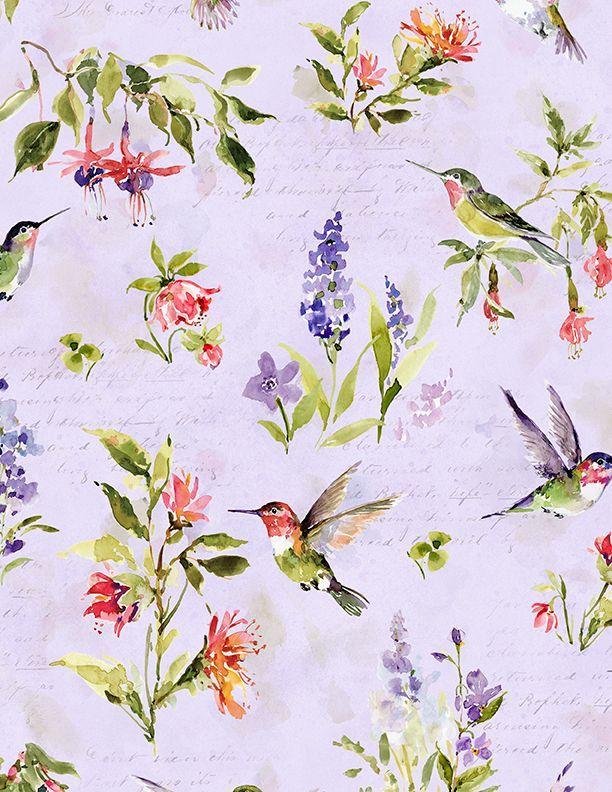 Hummingbird Floral Purple