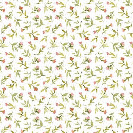 Hummingbird Floral Toss White