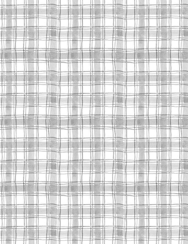 Hummingbird Floral Plaid Grey