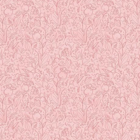 Hummingbird Floral Toile Pink