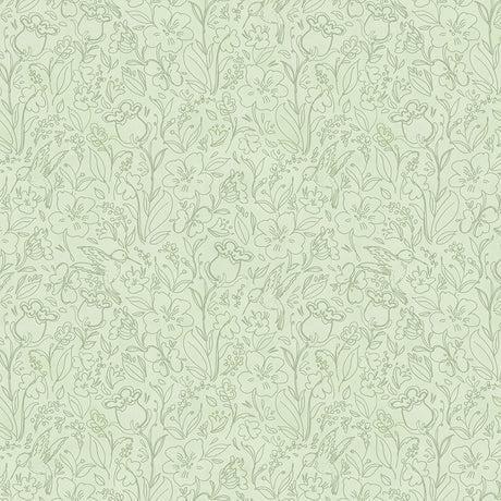 Hummingbird Floral Toile Green