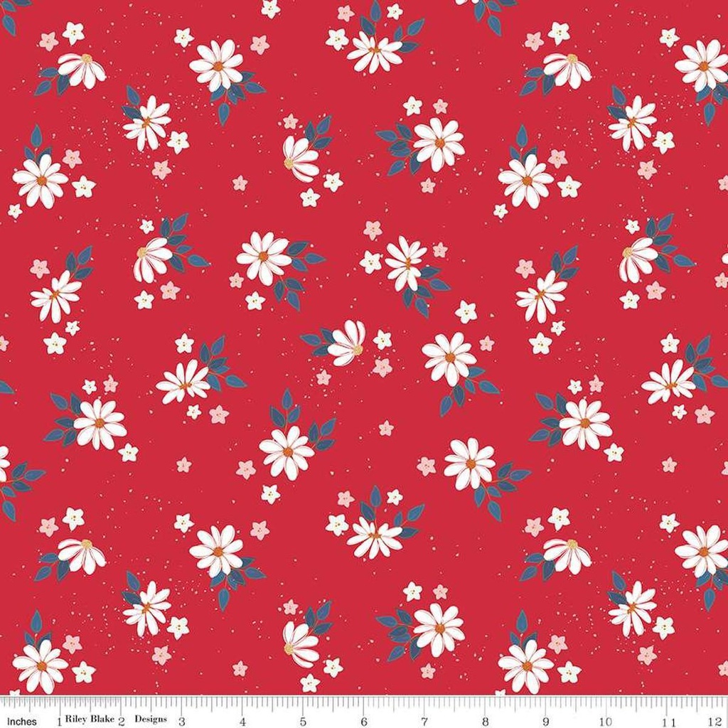 Sweet Freedom Floral Red Sparkle