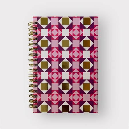 Quilt Jazz Spiral NotebookPink