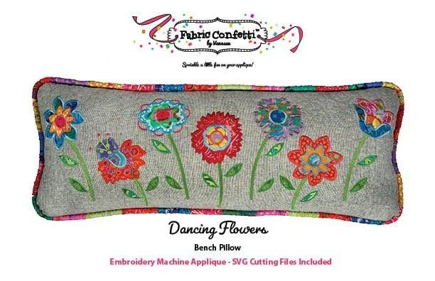 Dancing Flowers Bench Pillow