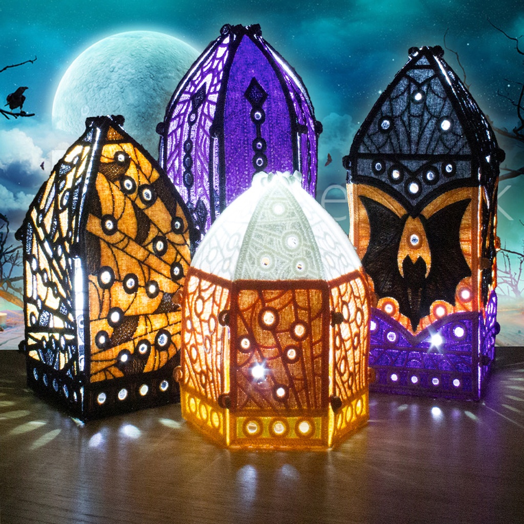 Freestanding Lace Halloween Little Lanterns USB