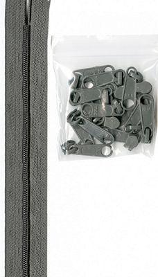 Zippers by the Yard Pewter