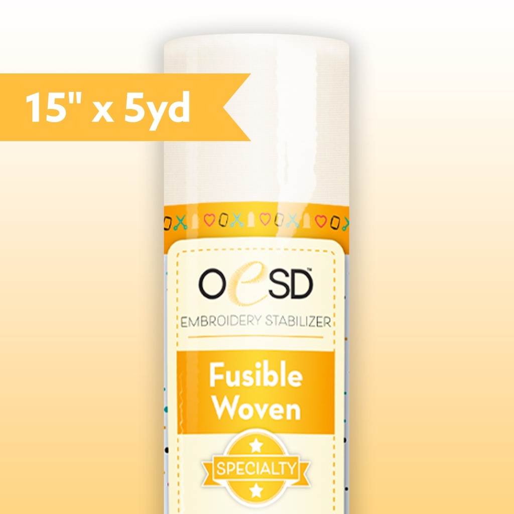 Fusible Woven CutAway White 15"x5yd