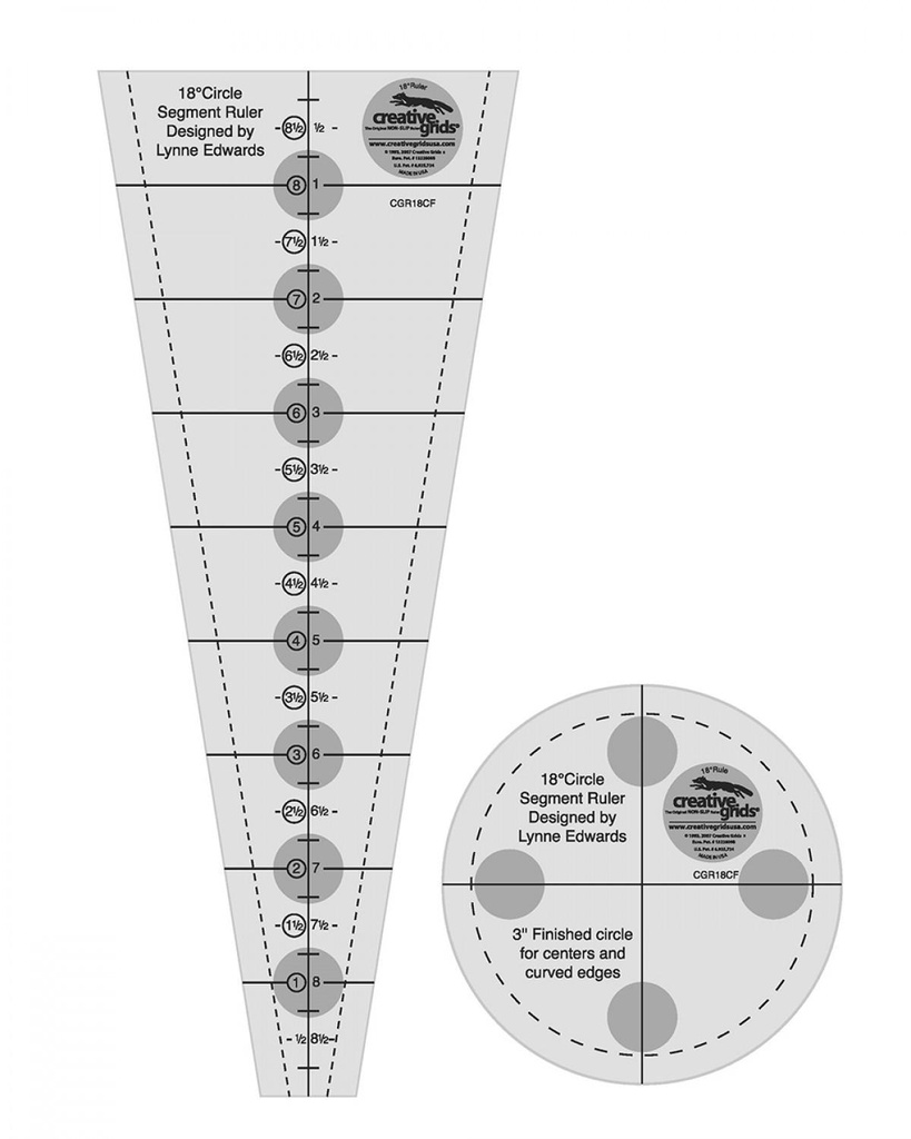 18 Degree Dresden Plate CGR Ruler