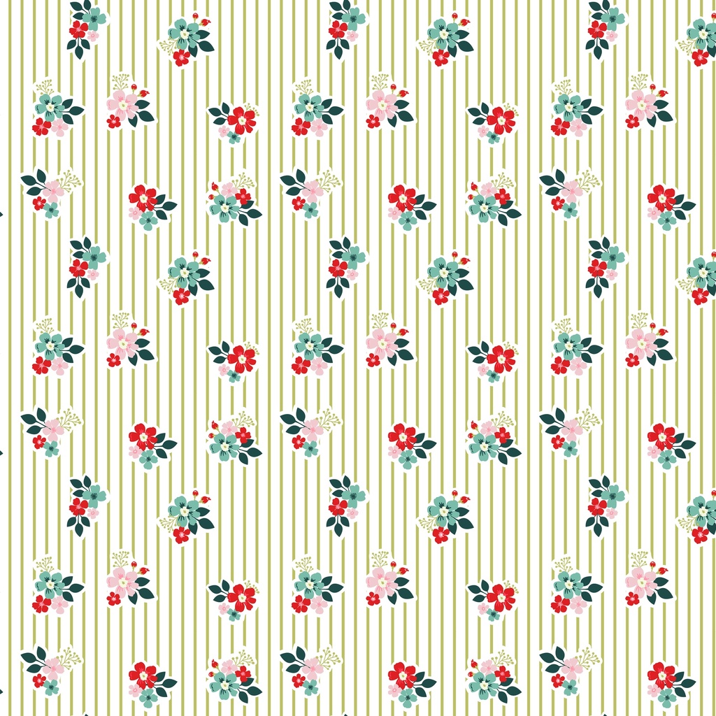 Vintage Charm Floral Stripes