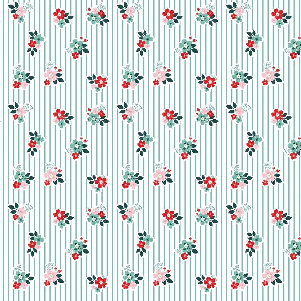 Vintage Charm Floral Stripes