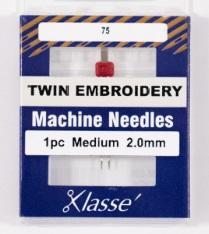 Klasse Twin Embroidery Needle 2.0mm/75