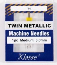 Klasse Twin Metallic Needle 3.0mm/80