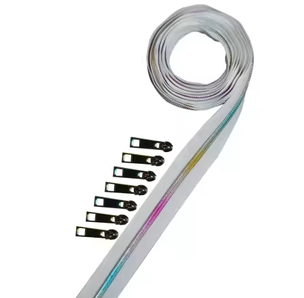 Metallic Zipper Tape White 2.5yd
