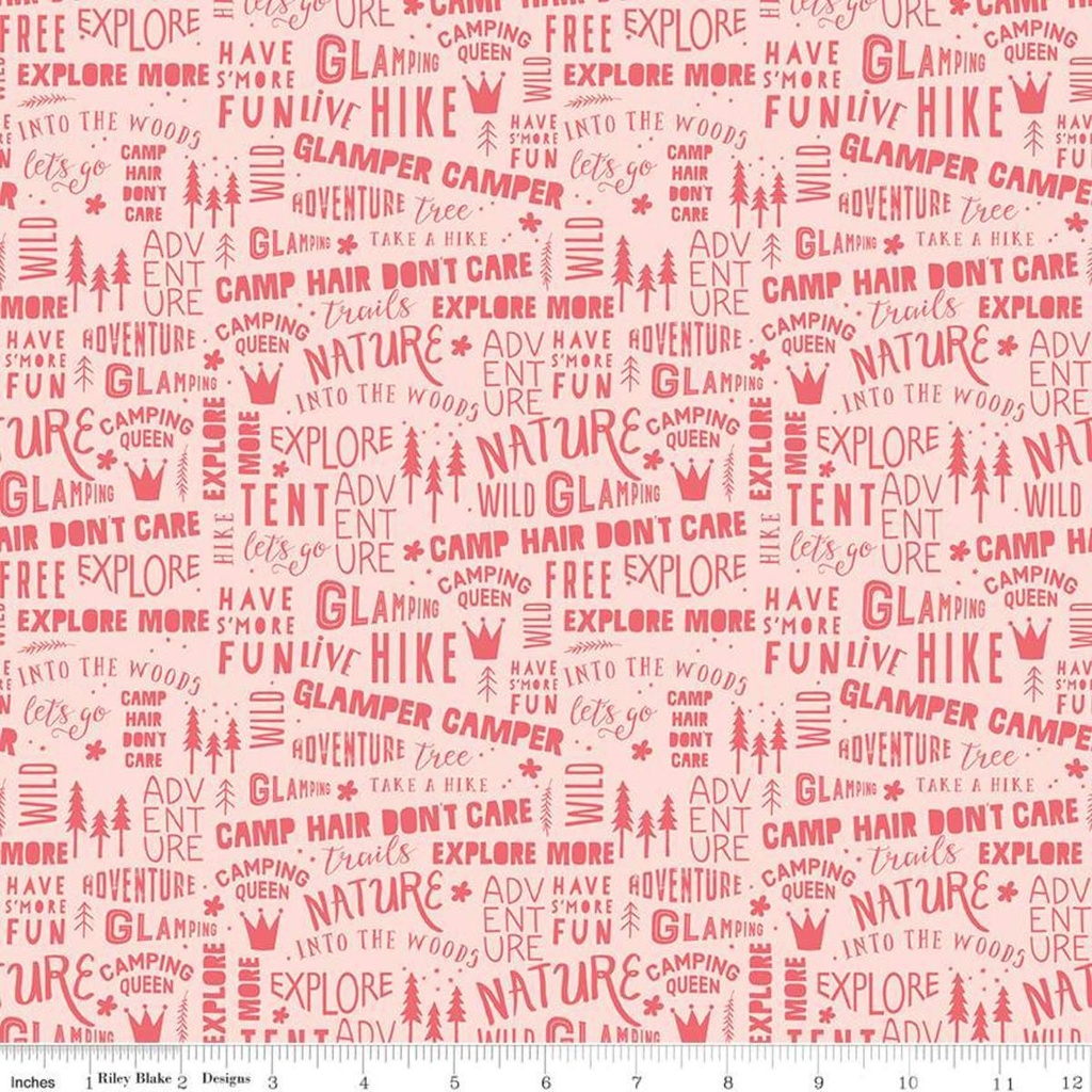 Glamp Camp Phrases Pink