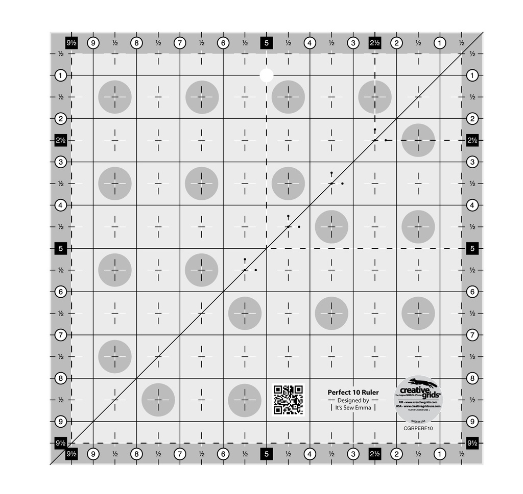 10" Square Perfect Grids CGR Ruler