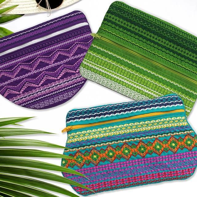 Tapestry Zipper Bags USB