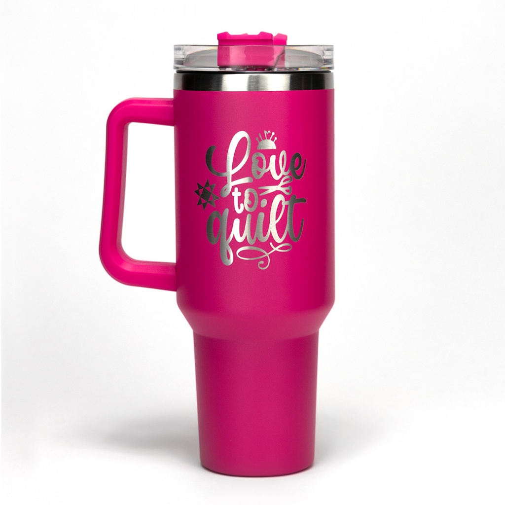 Love to Quilt Pink Tumbler