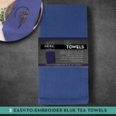 Tea Towel Blue 20"x28" 2pk