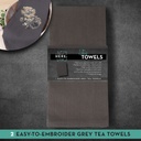 Tea Towel Gray 20"x28" 2pk
