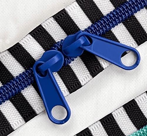 30" Zipper Black/White Blue