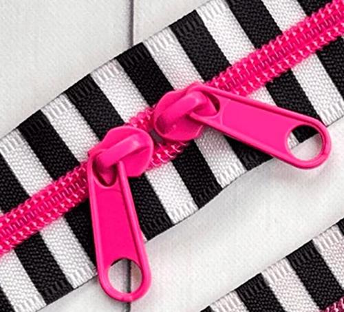 30" Zipper Black/White Pink