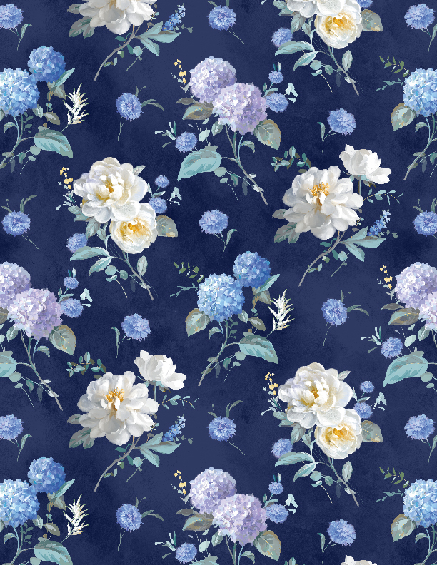 Morning Blooms Toss Navy